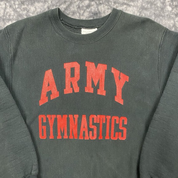Vintage Us Army Gymnastics Sweatshirt Mens Size L Black Lee Sports Pullover USA - Picture 3 of 9